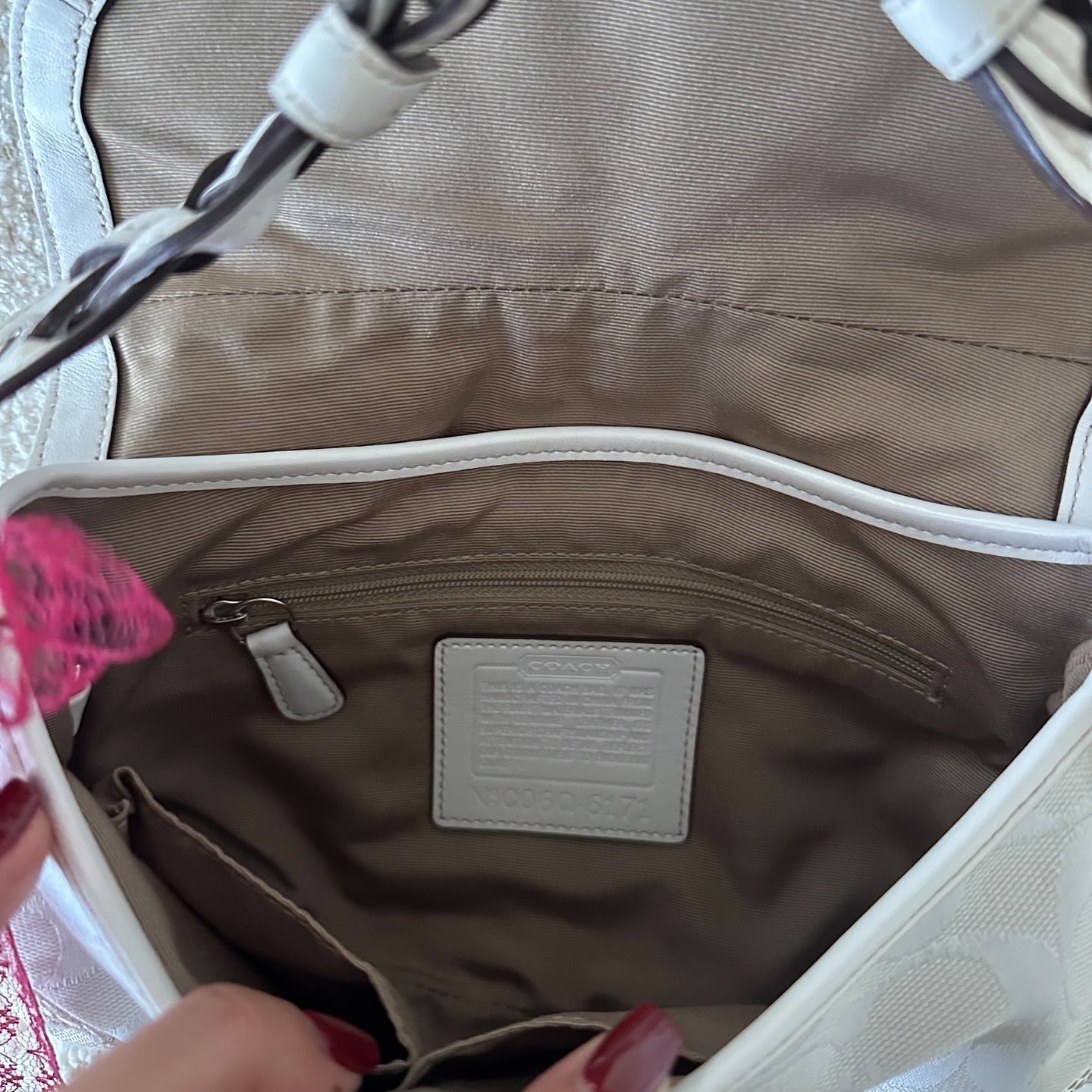 y2k coach white monogram soho bag