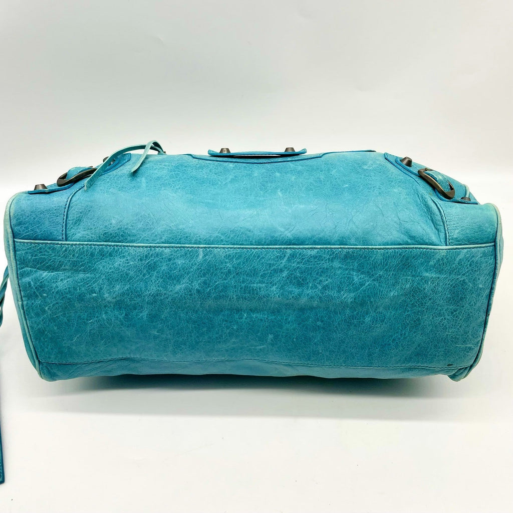 BALENCIAGA The twiggy bag Handbag Light Blue Leather 128523 Editors Bag Y2K Auth