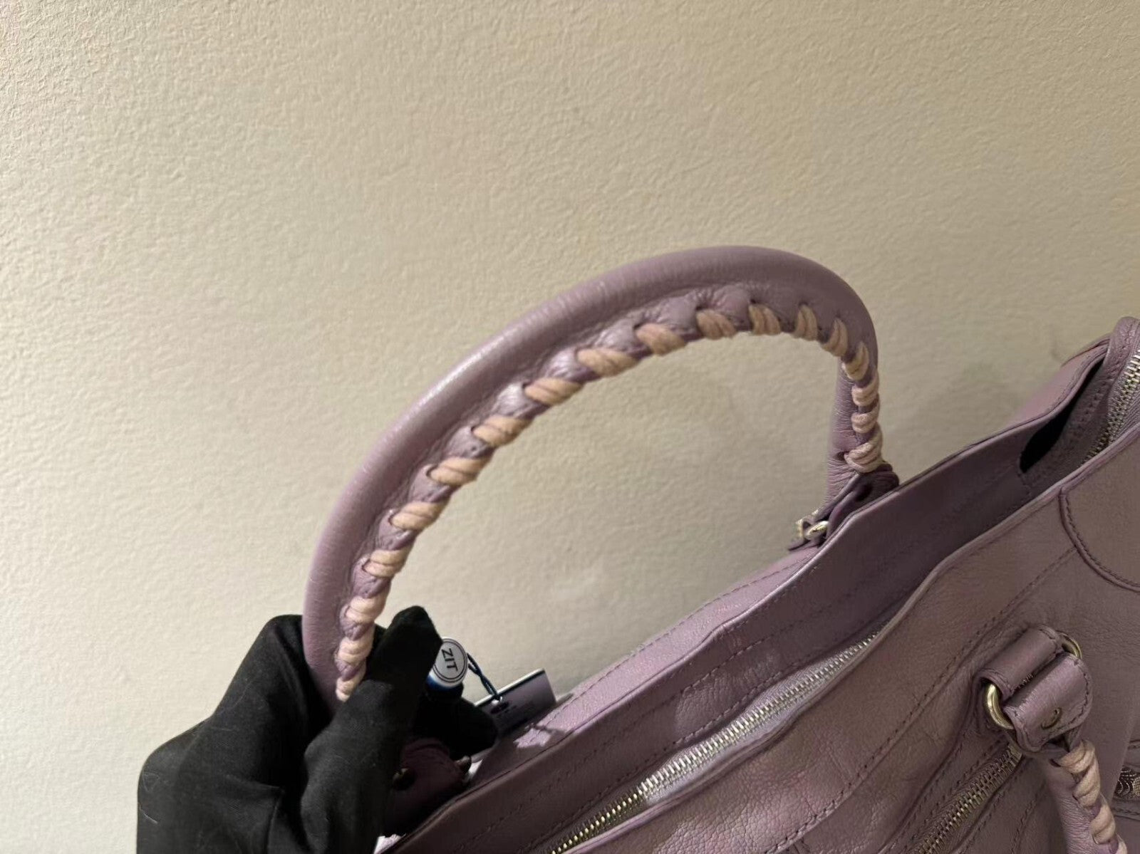 Balenciaga Giant City Part Time Shoulder Bag Purple Used Condition Wonderful