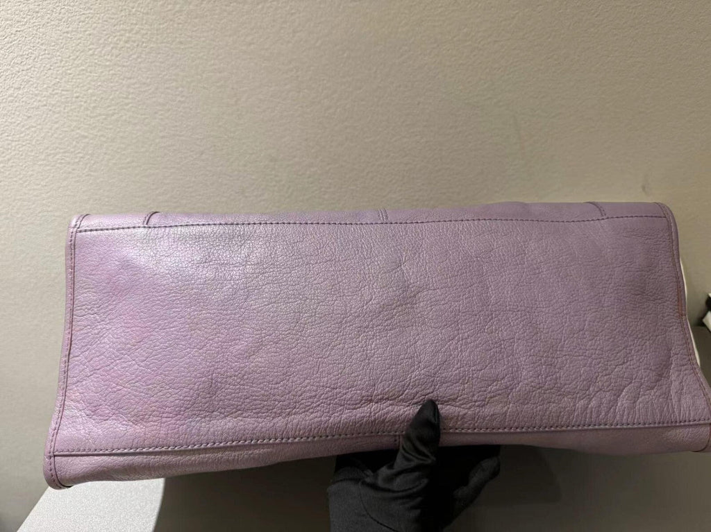 Balenciaga Giant City Part Time Shoulder Bag Purple Used Condition Wonderful