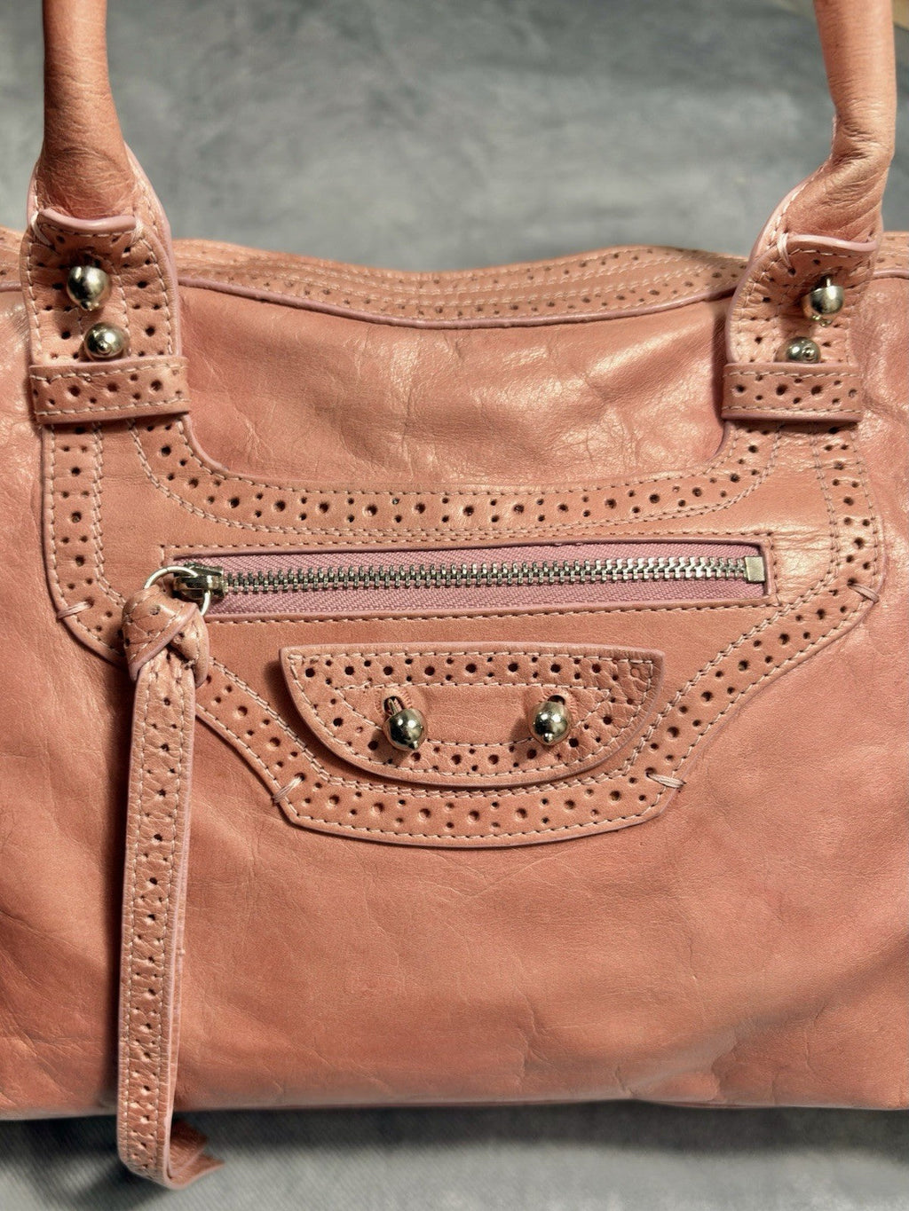 RARE Balenciaga City Bag Women`s Archive Y2K Avantgarde Pink Leather Medium Bag