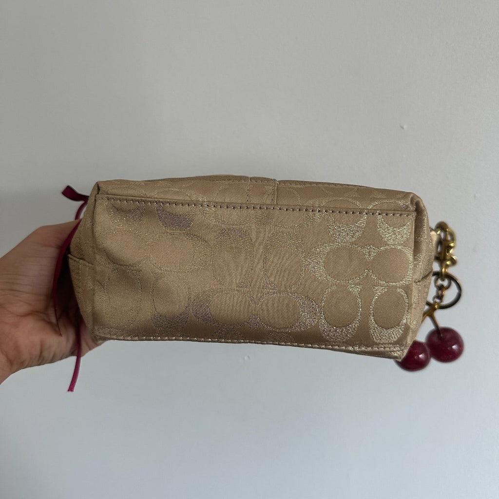 y2k coach gold shimmer top handle bag