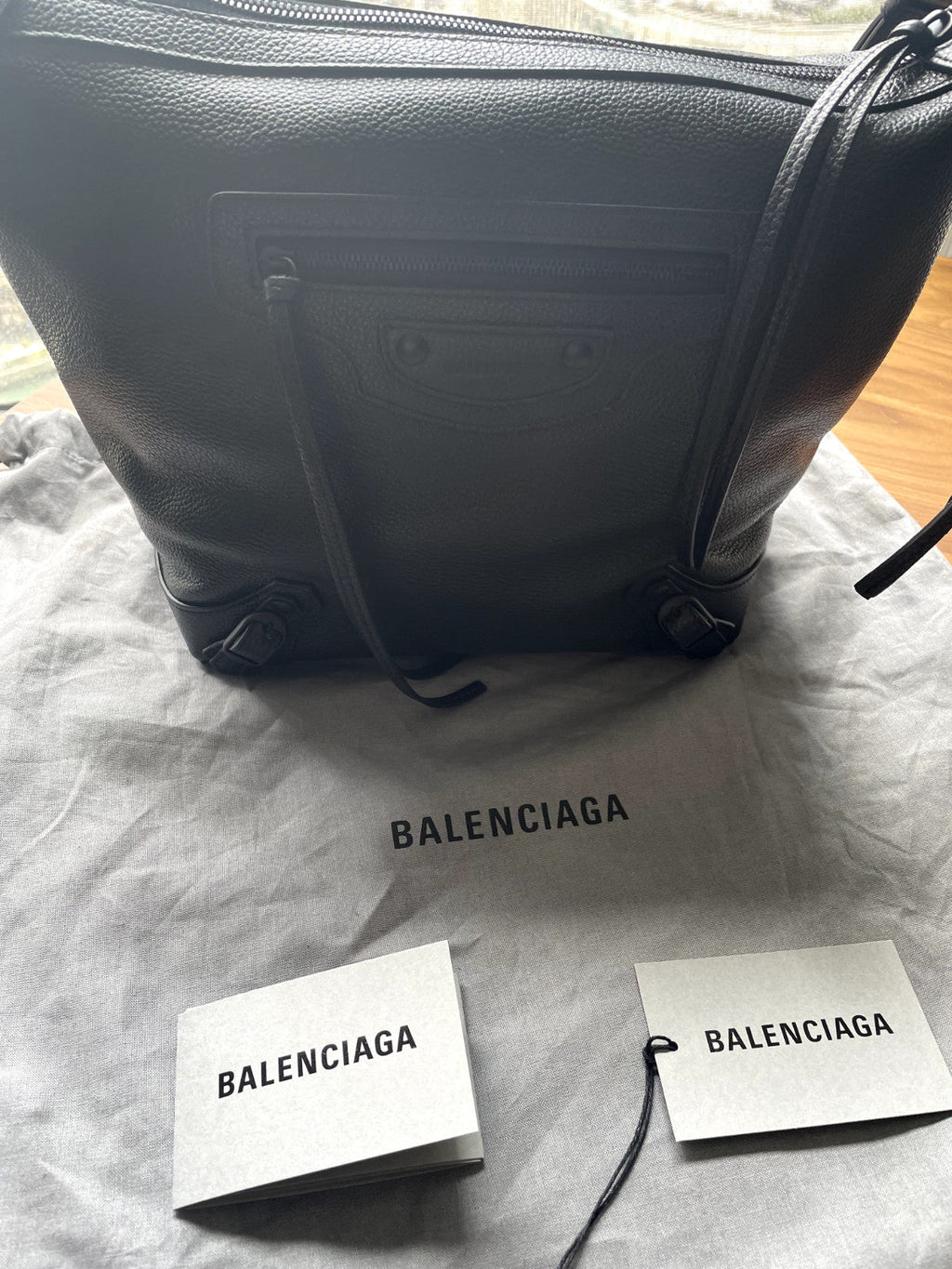 Balenciaga small Neo classic Leather Hobo Shoulder bag Black (Authentic)