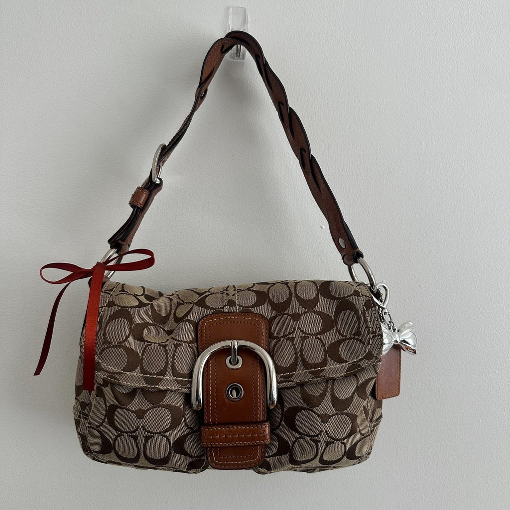 y2k coach tan monogram soho bag