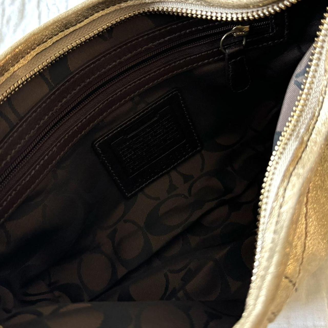 Vintage Y2K 2004 Coach Limited Edition metallic gold shimmer mini hobo shoulder bag!