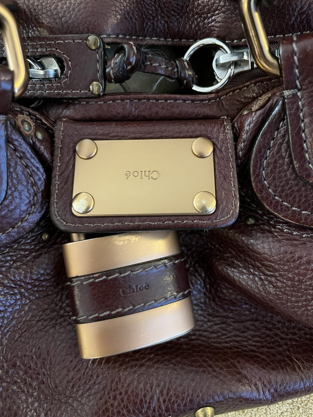 Chloe Paddington Leather Handbag Vintage Chocolate Brown