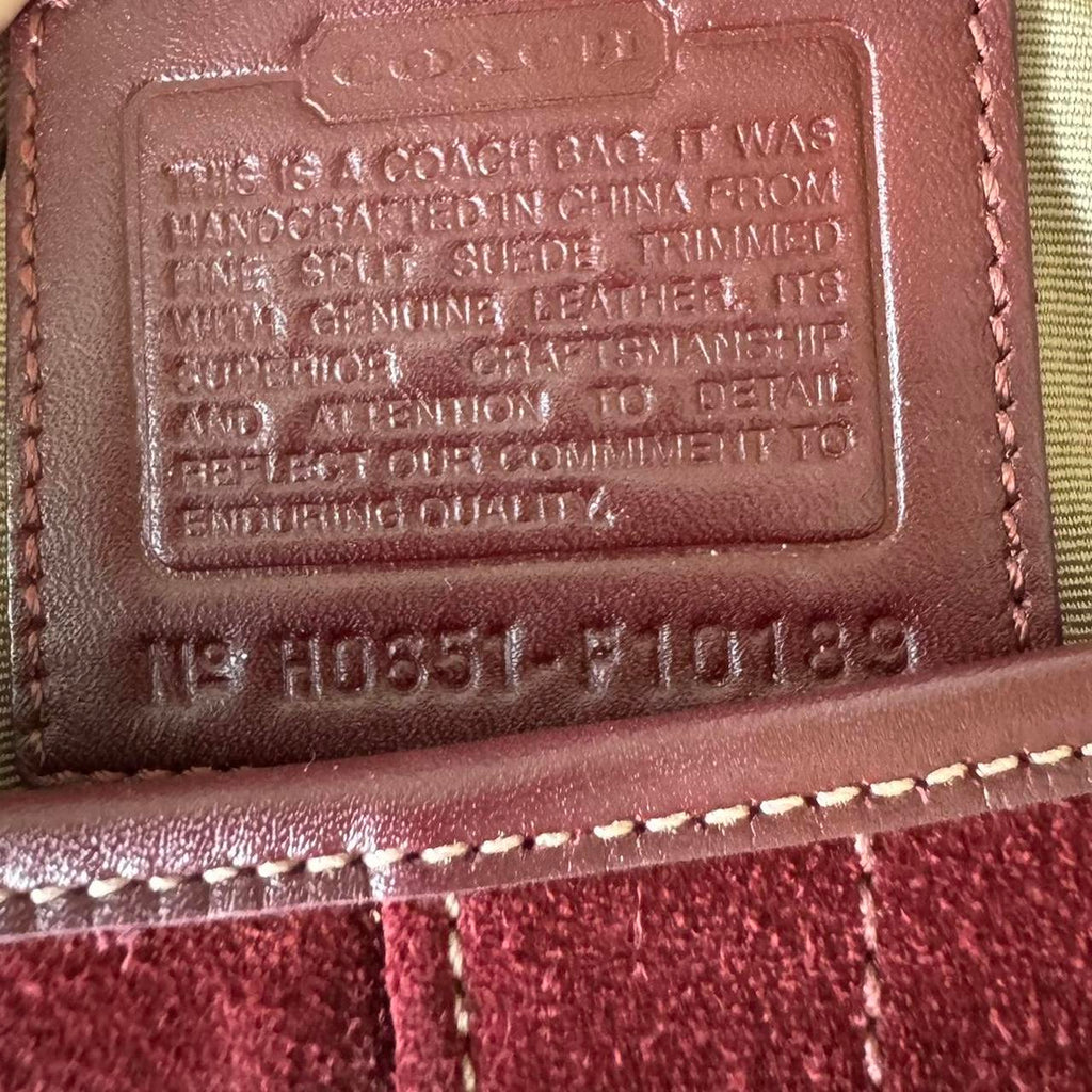 Vintage Y2K Coach rare red suede soho shoulder bag!