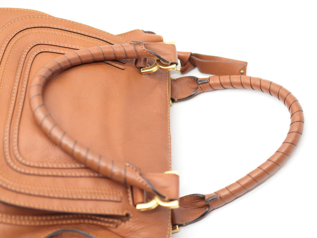 Chloe Marcie Hand Bag Brown Authentic