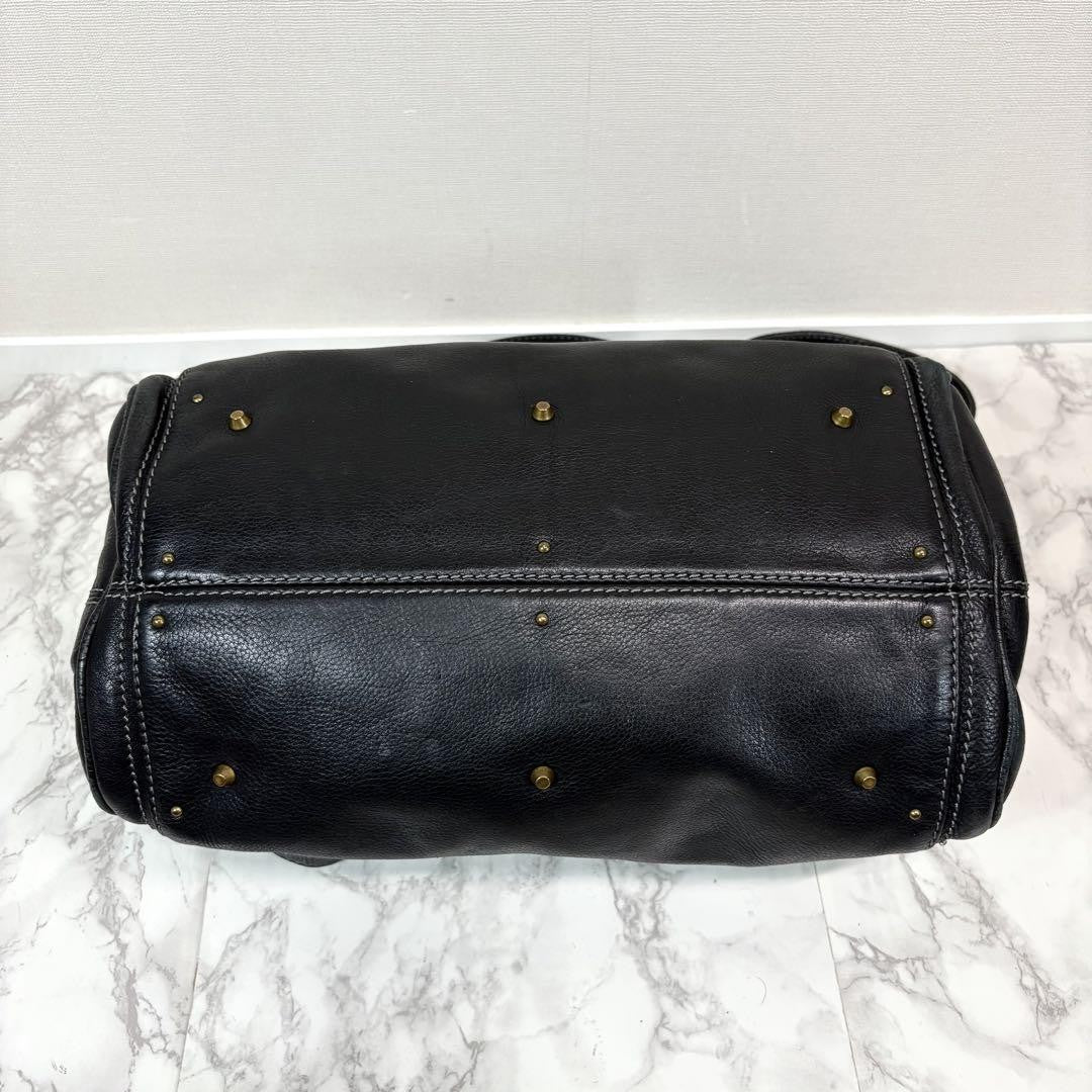 Chloe paddington 2way hand bag shoulder bag leather black padlock key used 32914