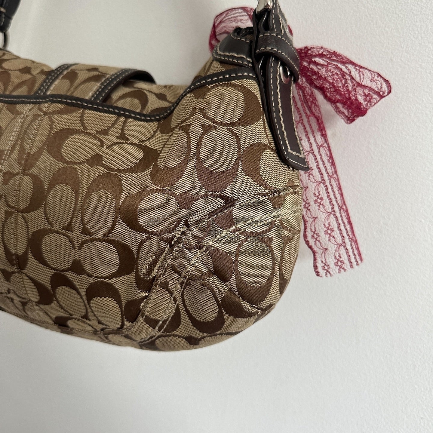 y2k coach brown monogram big soho bag 1