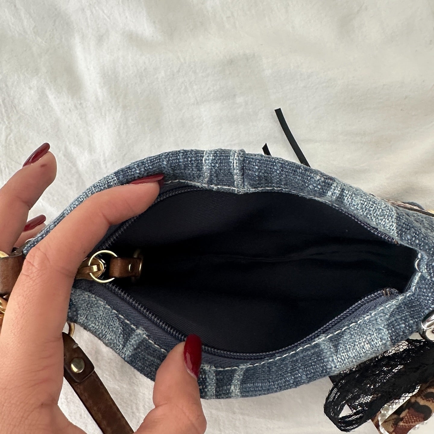 y2k coach denim mini bag