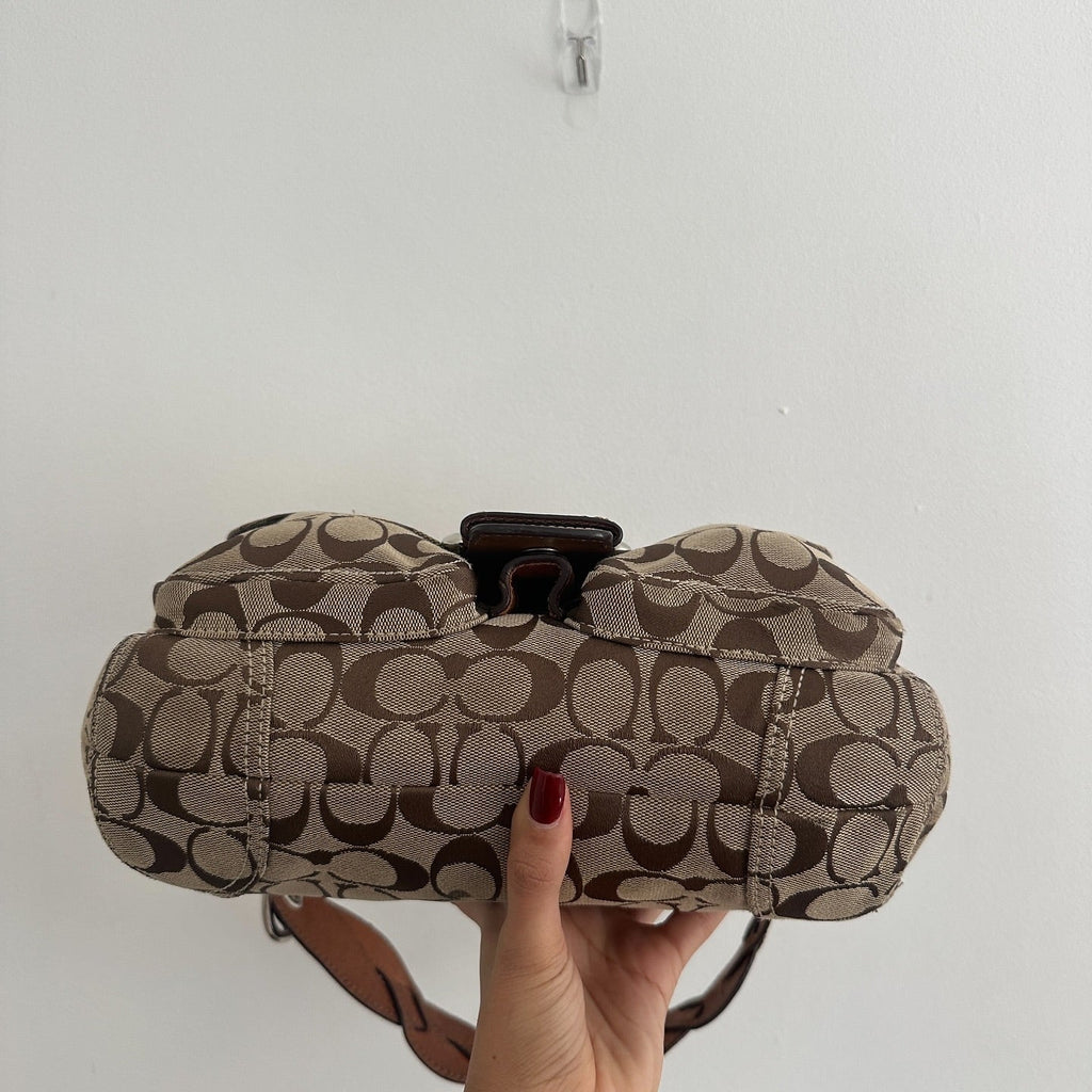 y2k coach tan monogram soho bag