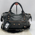 BALENCIAGA The Giant City 2way Shoulder Handbag Black Y2K Editors Bag Auth