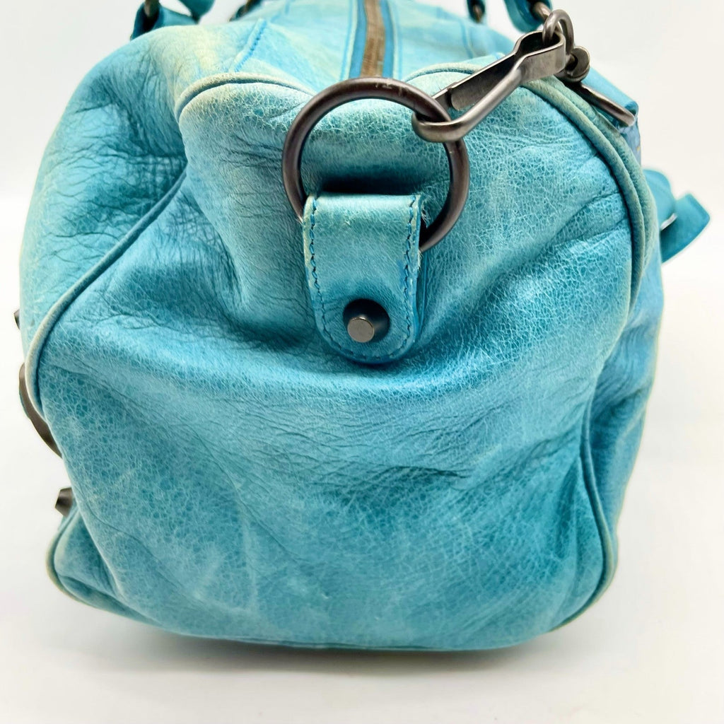 BALENCIAGA The twiggy bag Handbag Light Blue Leather 128523 Editors Bag Y2K Auth