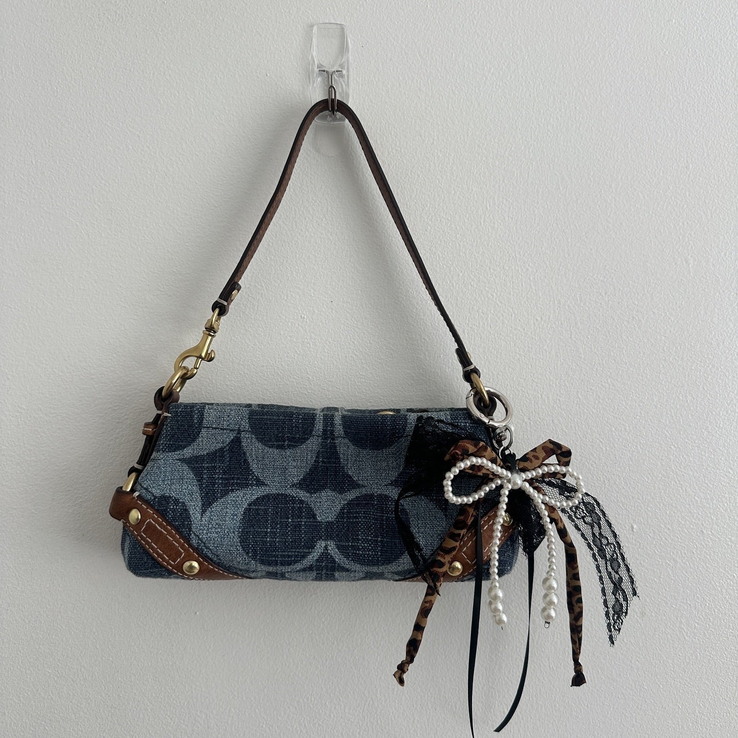 y2k coach denim mini bag