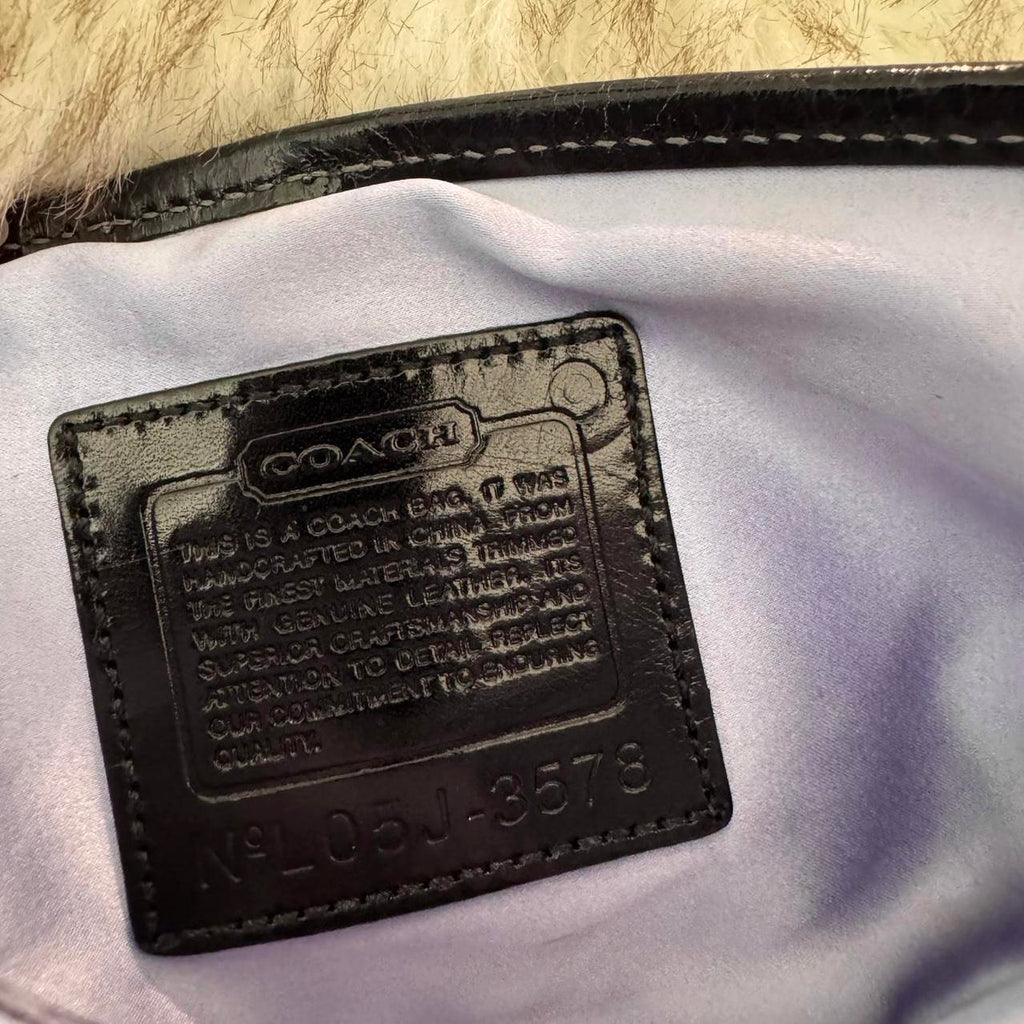 Vintage 2004 Coach rare Madison soho in black satin with Swarovski crystals!