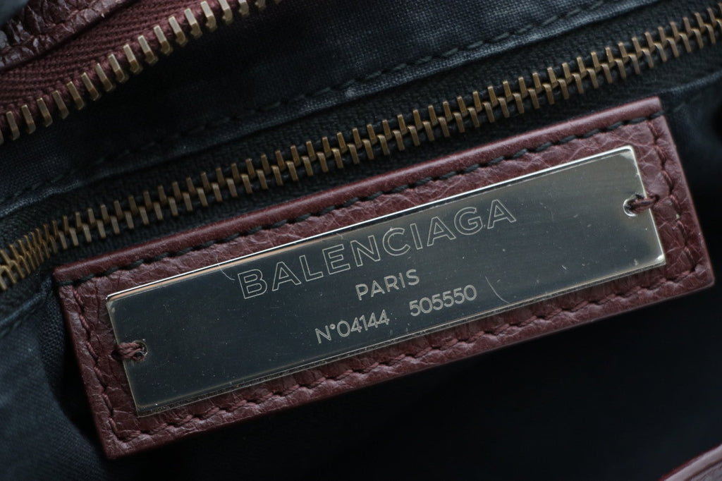 Balenciaga  Le City Medium Tote Bag - Dark Burgundy