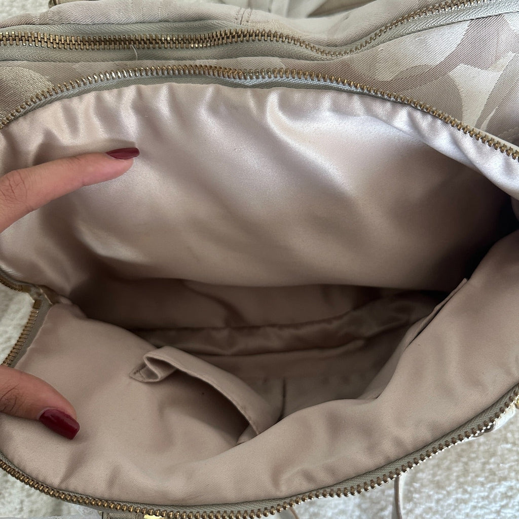 y2k coach beige monogram satchel bag