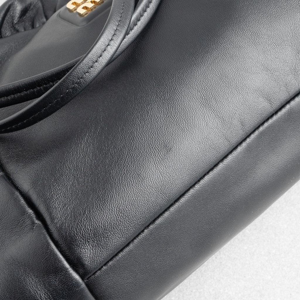 MIU MIU Nappa Leather  Hobo Bag  Black AW24 Shoulder Handbag 5BC175