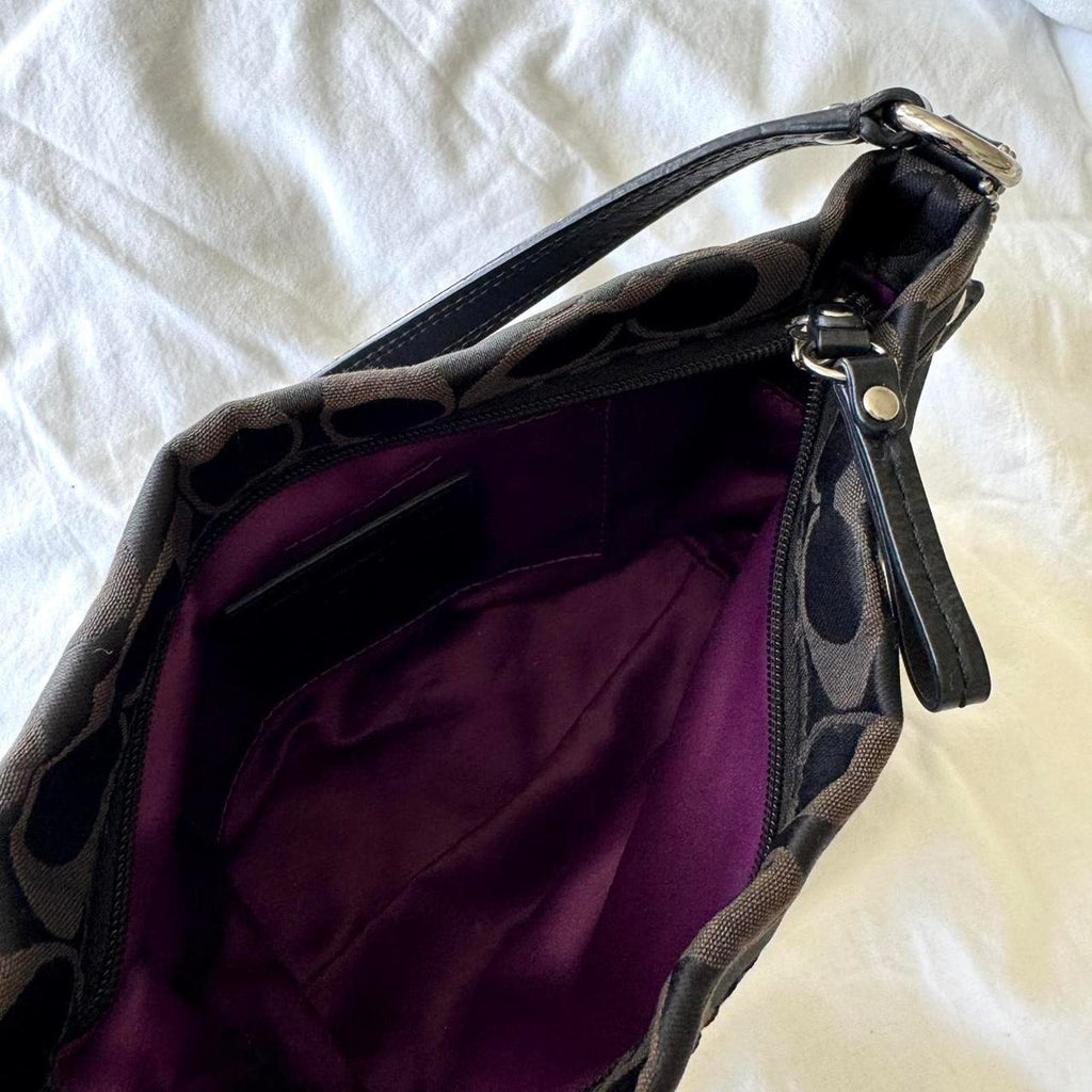 Vintage Y2K Coach Carly Signature black jacquard monogram shoulder bag!