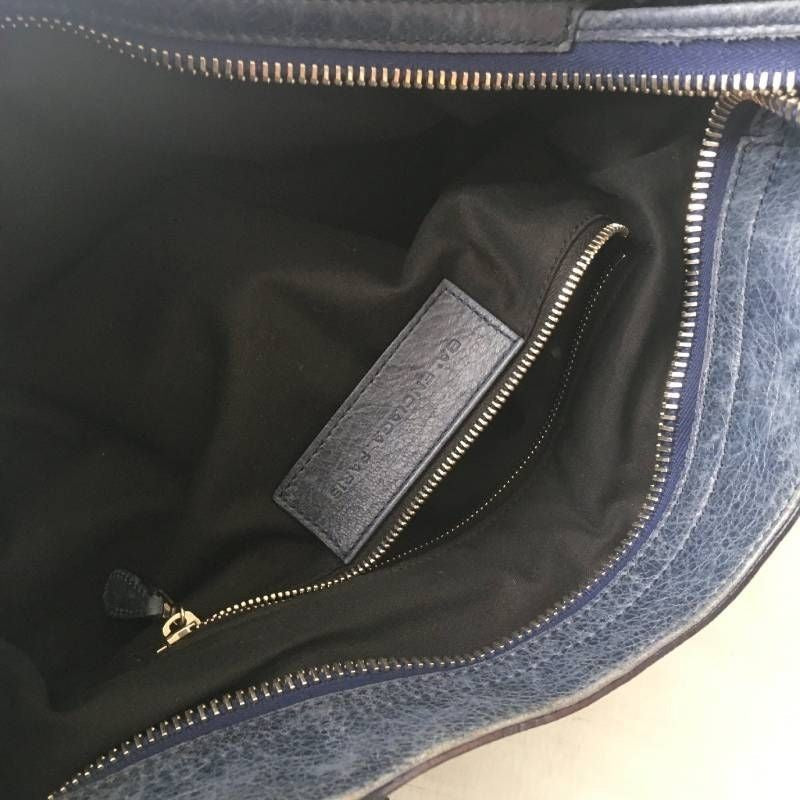 BALENCIAGA Giant City Leather Shoulder Bag Black w/Mirror Strap Authentic
