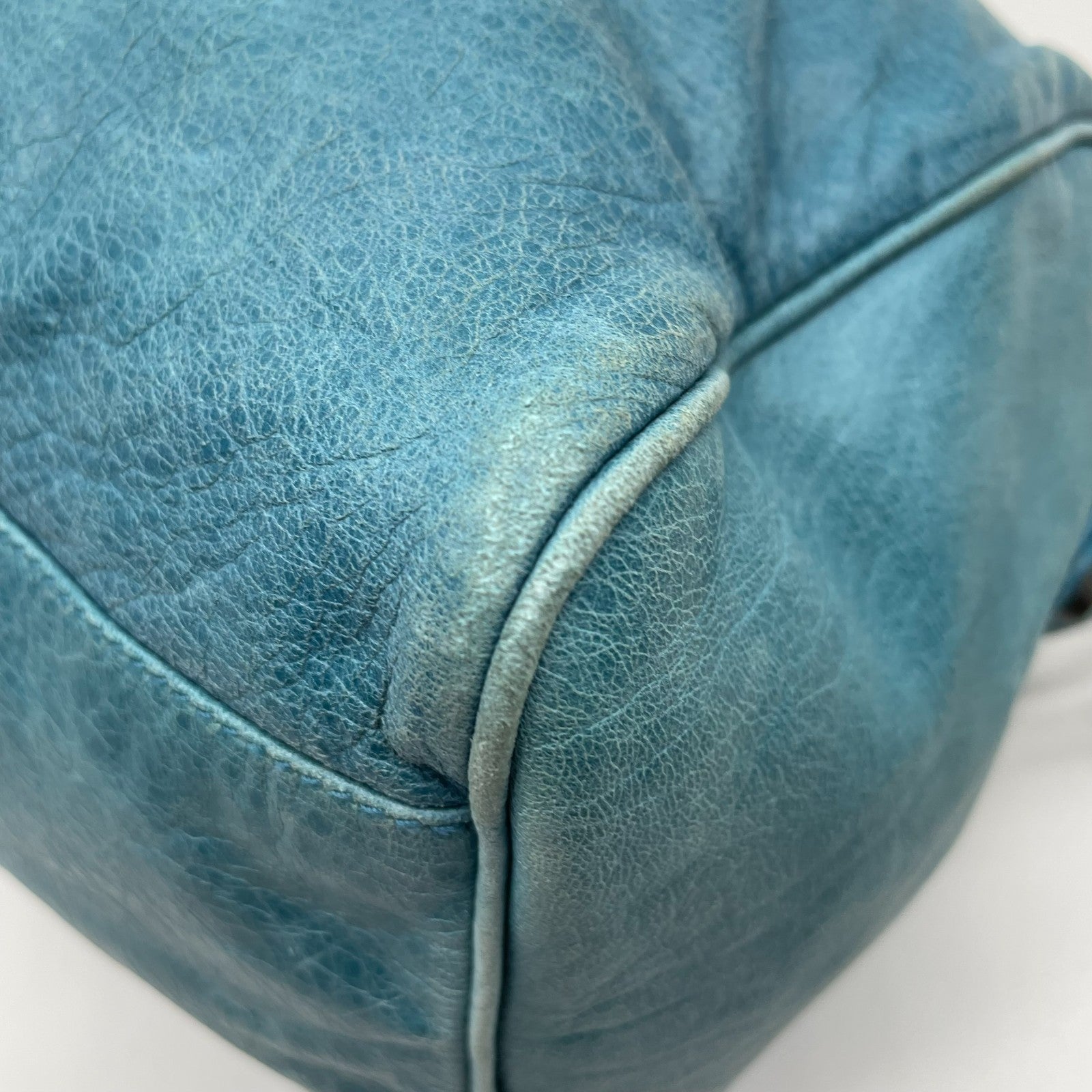BALENCIAGA The twiggy bag Handbag Light Blue Leather 128523 Editors Bag Y2K Auth