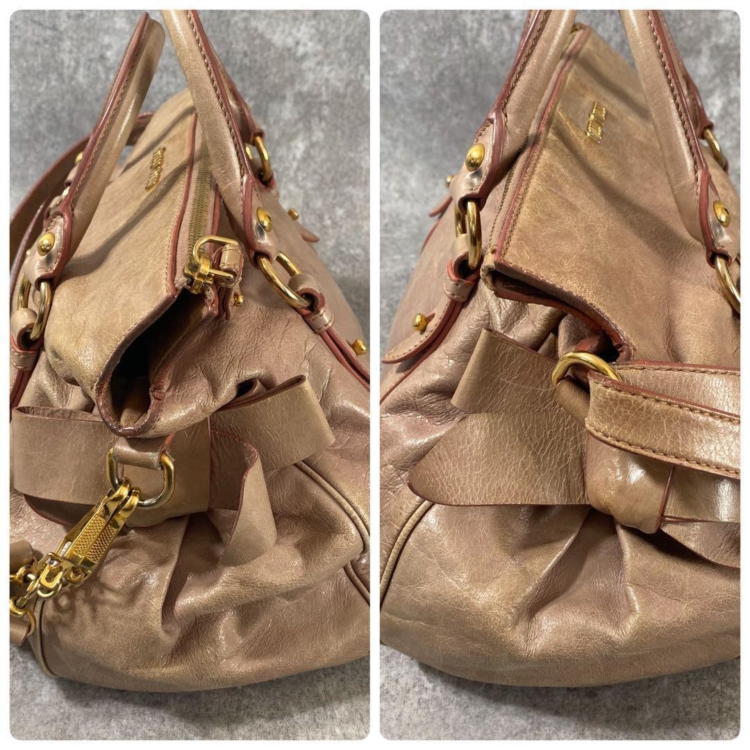 miu miu Vitello Lux side ribbon 2way bag Luxury designer feminine handbag italy