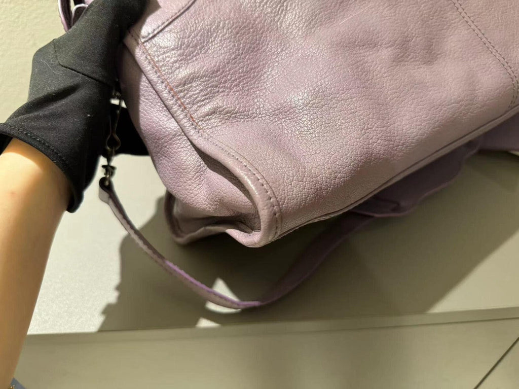 Balenciaga Giant City Part Time Shoulder Bag Purple Used Condition Wonderful