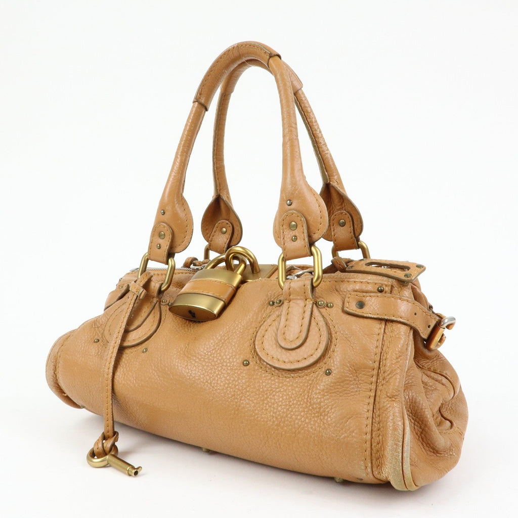 Chloe Paddington Medium Leather Hand Bag Shoulder Bag Brown Authentic Used F/S
