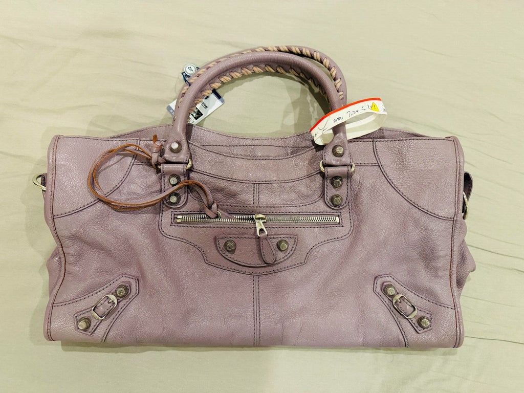 Balenciaga Giant City Part Time Shoulder Bag Purple Used Condition Wonderful