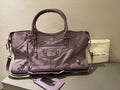 Balenciaga Giant City Part Time Shoulder Bag Purple Used Condition Wonderful