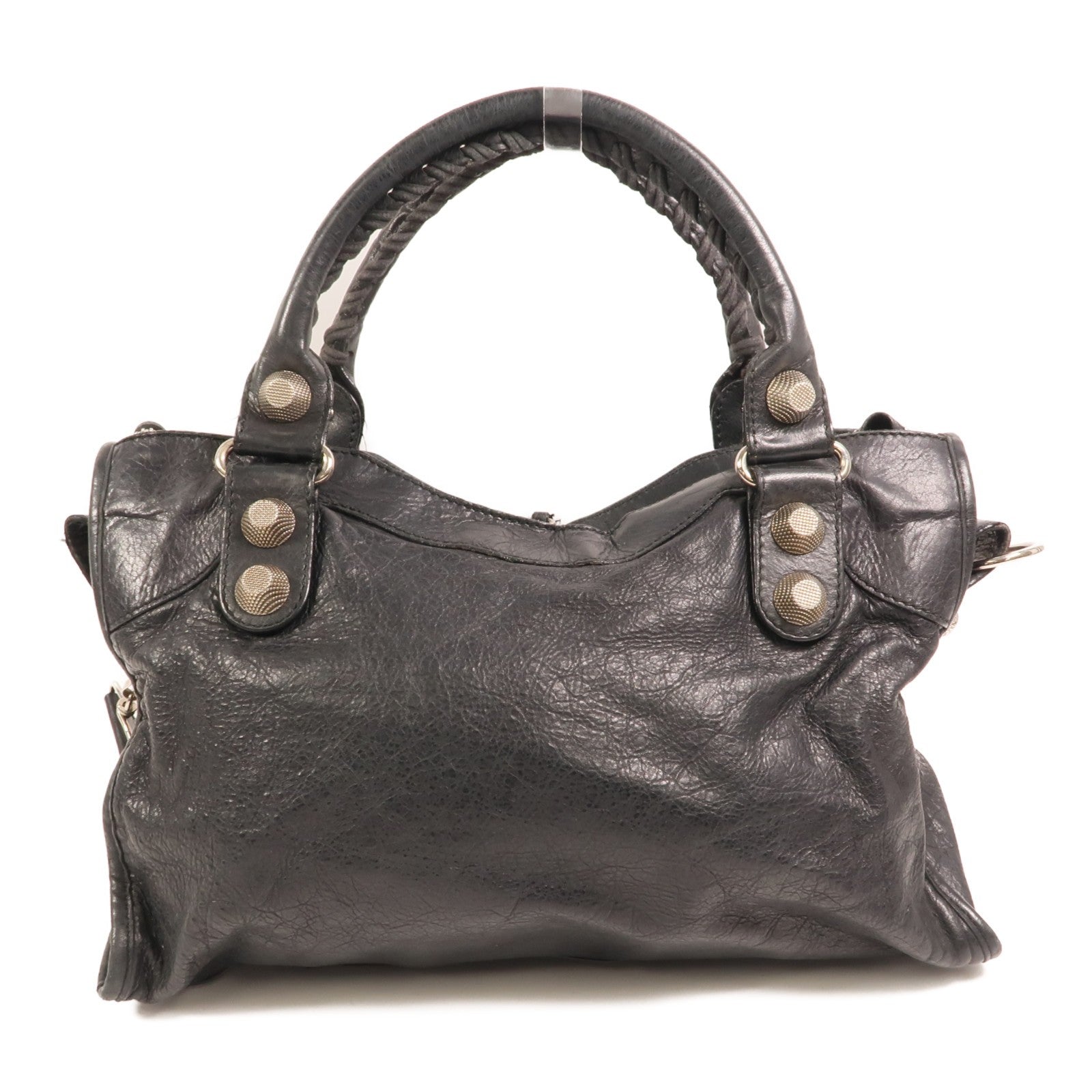 BALENCIAGA SHW City Bag 2 Way Shoulder Bag 173084 Calfskin Leather Black