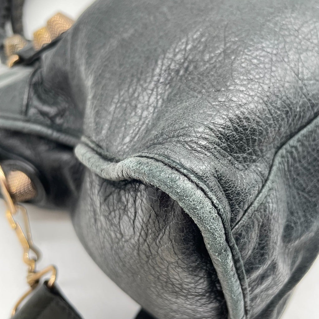 BALENCIAGA The Giant City 2way Shoulder Handbag Black Y2K Editors Bag Auth