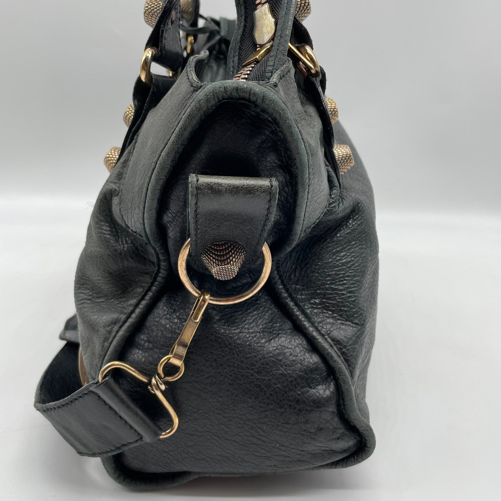 BALENCIAGA The Giant City 2way Shoulder Handbag Black Y2K Editors Bag Auth