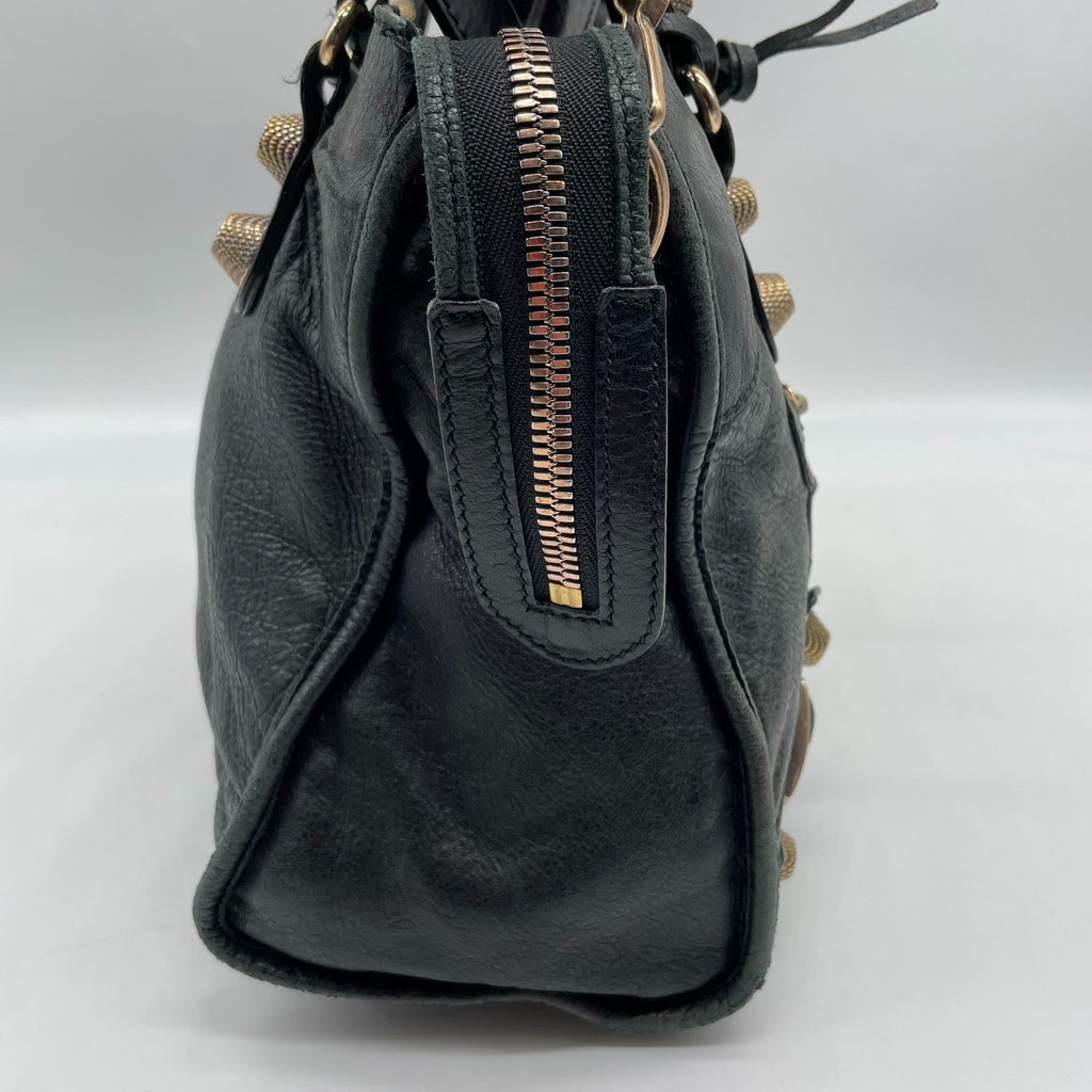 BALENCIAGA The Giant City 2way Shoulder Handbag Black Y2K Editors Bag Auth
