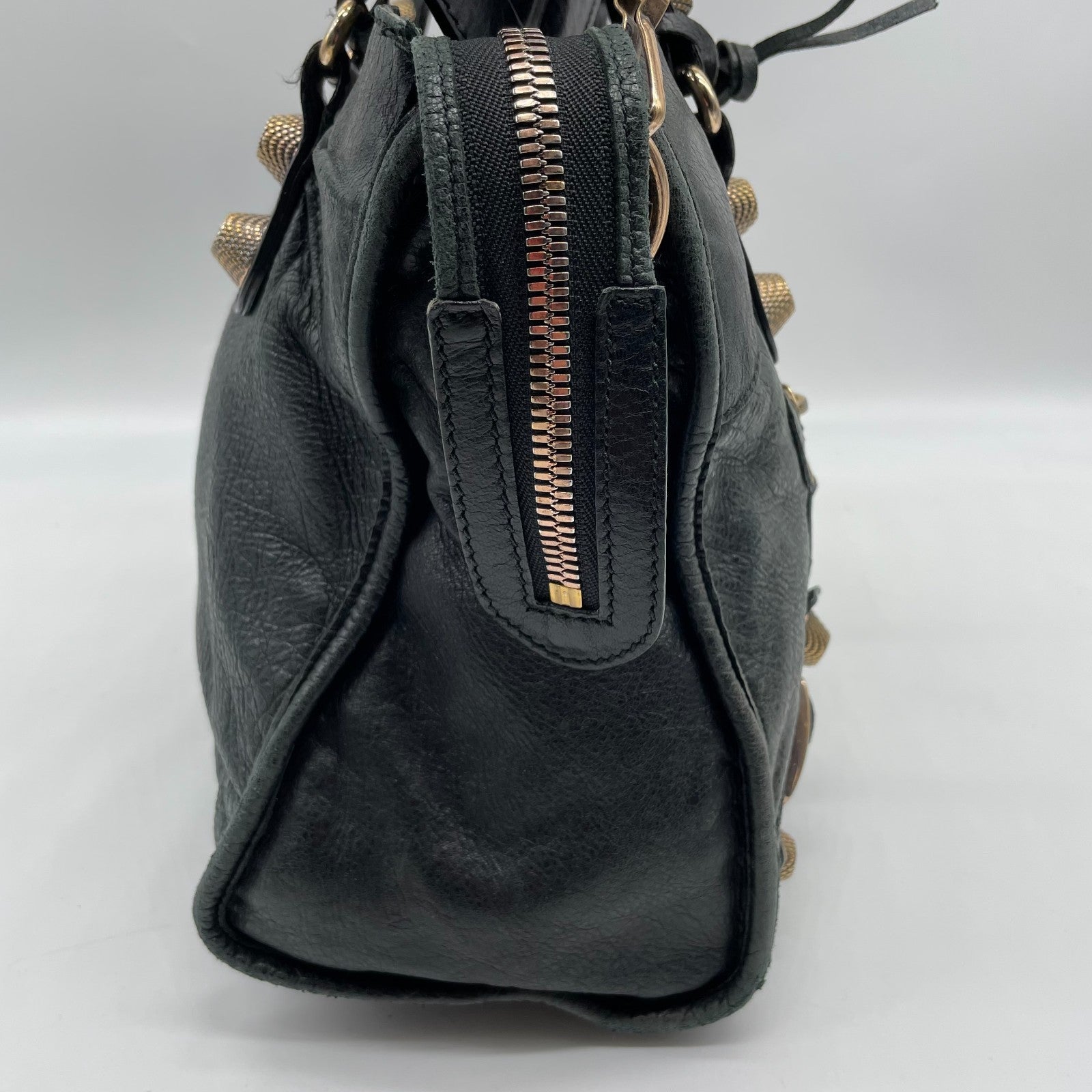 BALENCIAGA The Giant City 2way Shoulder Handbag Black Y2K Editors Bag Auth