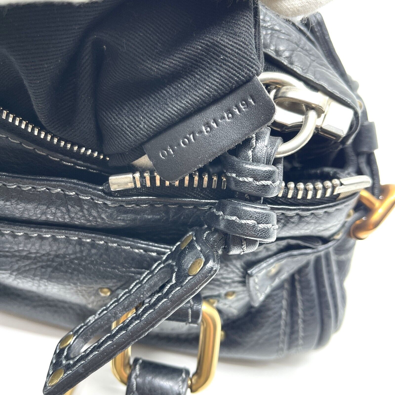 Chloe paddington mini hand bag black leather key padrock auth rare