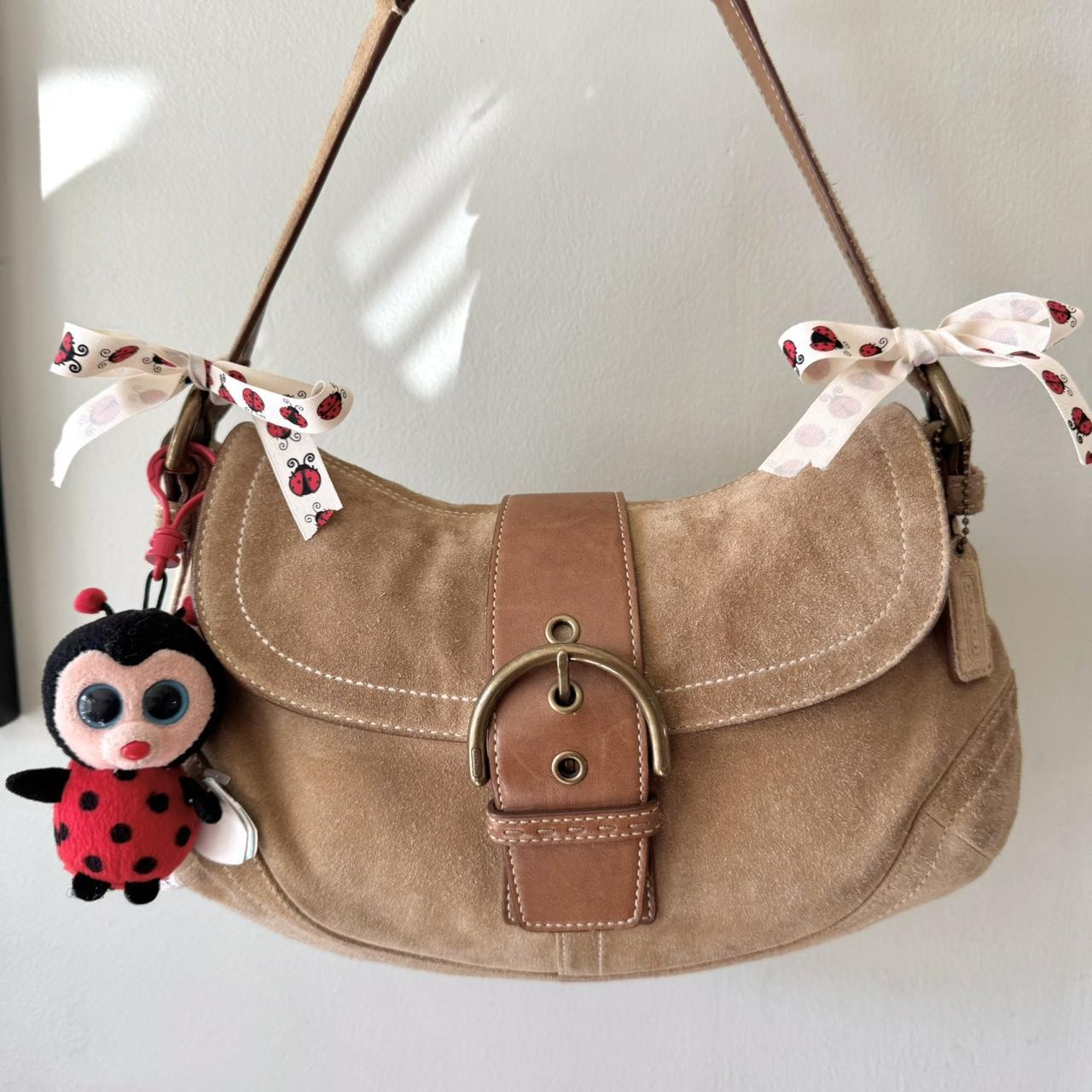 Vintage Y2K Coach tan suede leather soho bag!