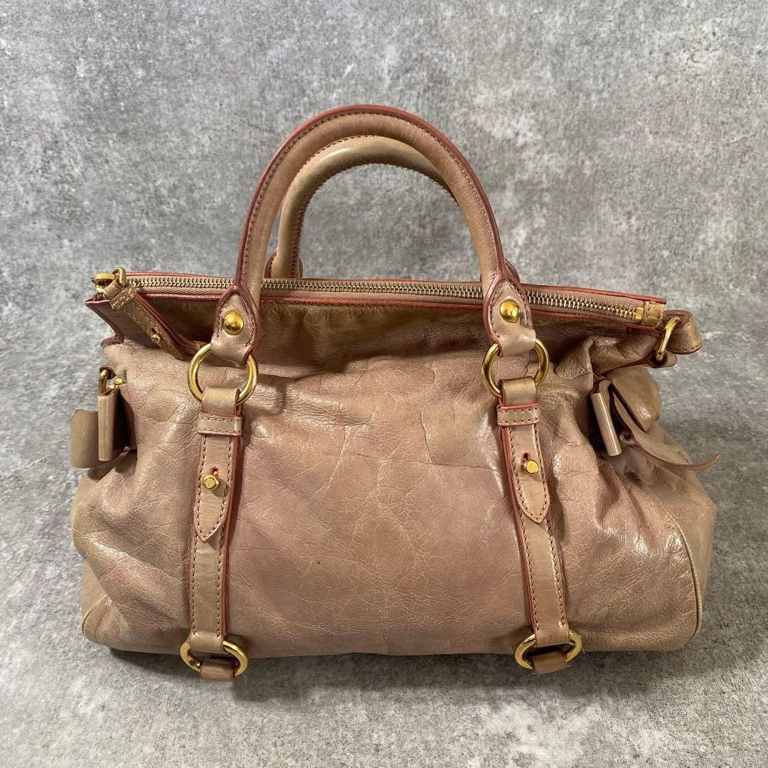 miu miu Vitello Lux side ribbon 2way bag Luxury designer feminine handbag italy