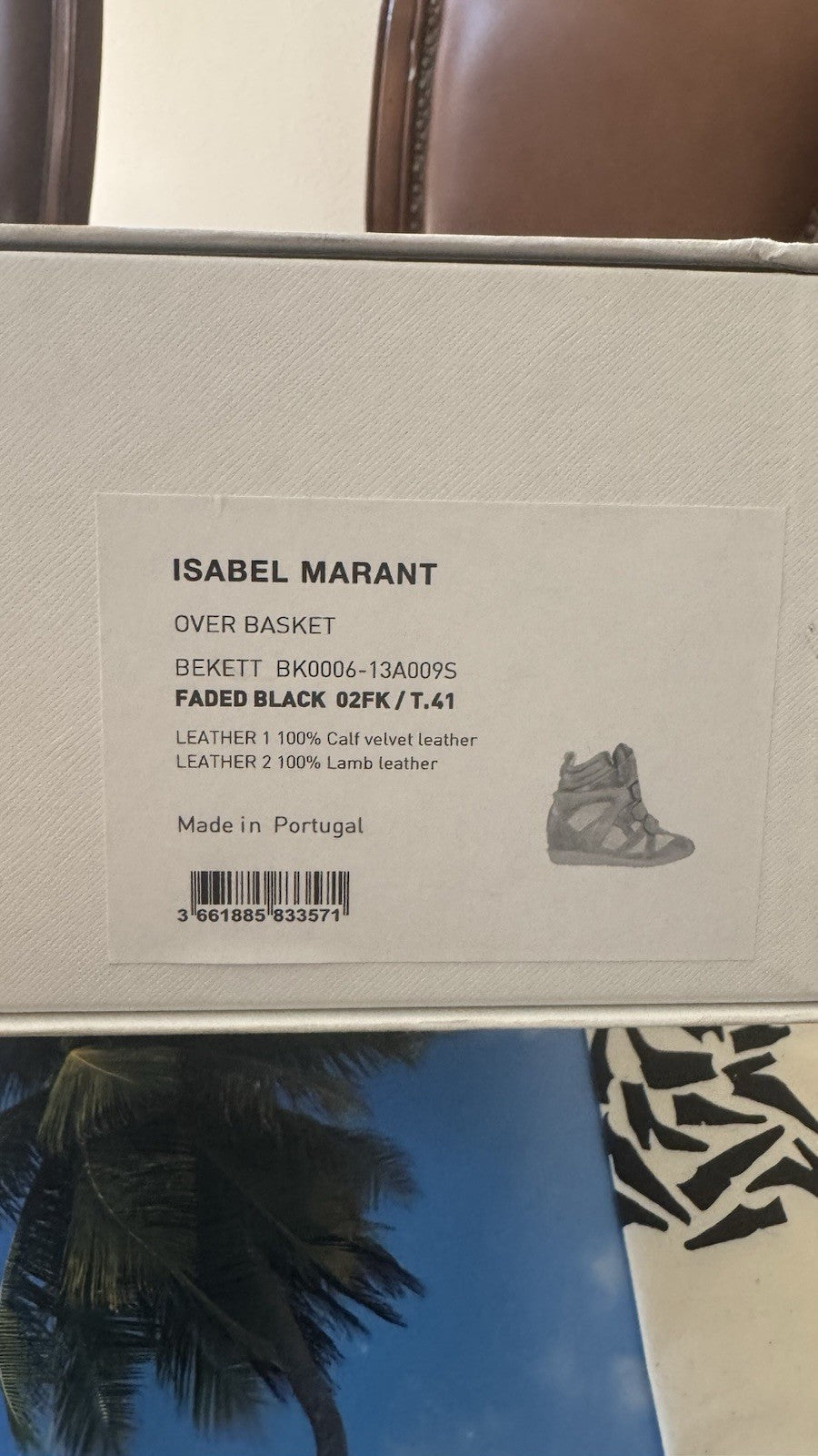 Isabel Marant Bekett Suede Leather High Top Sneakers Wedge Black Boots SZ 41 11