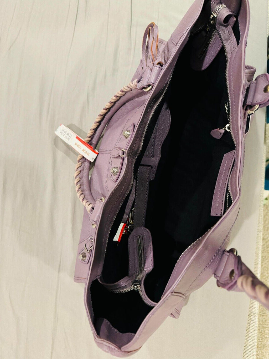 Balenciaga Giant City Part Time Shoulder Bag Purple Used Condition Wonderful