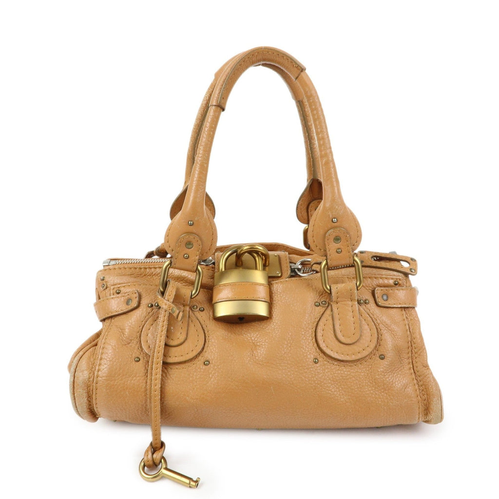 Chloe Paddington Medium Leather Hand Bag Shoulder Bag Brown Authentic Used F/S