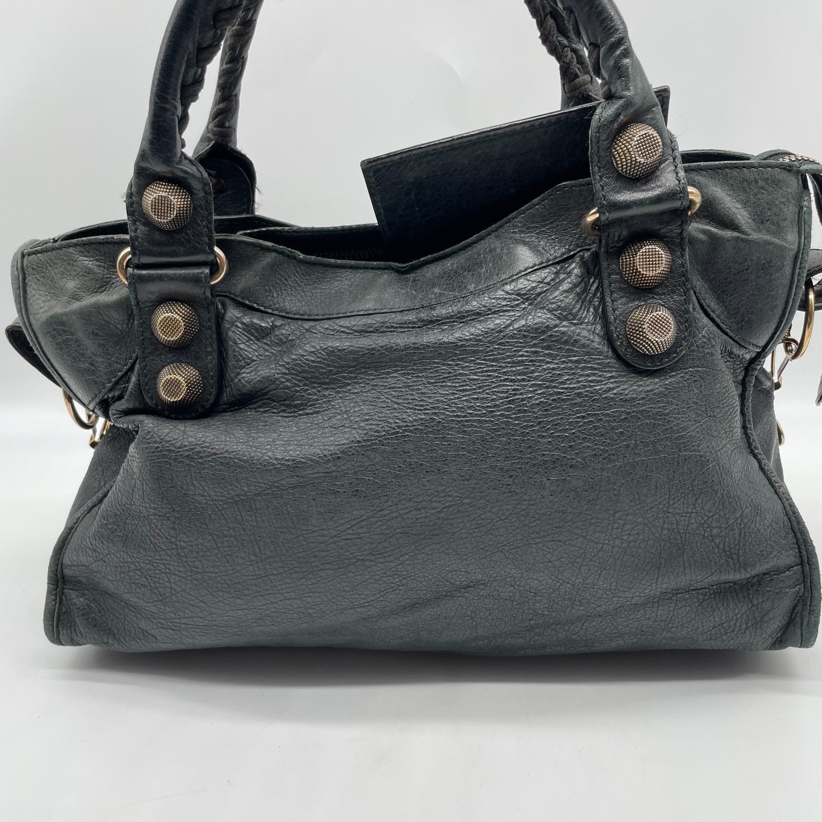 BALENCIAGA The Giant City 2way Shoulder Handbag Black Y2K Editors Bag Auth