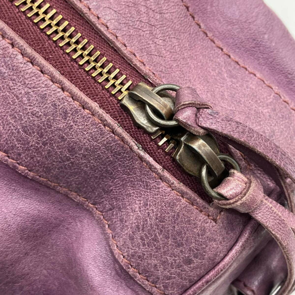 BALENCIAGA The Twiggy Purple Leather 2Way Bag 128523 Motorcycle Bag Strap Mirror