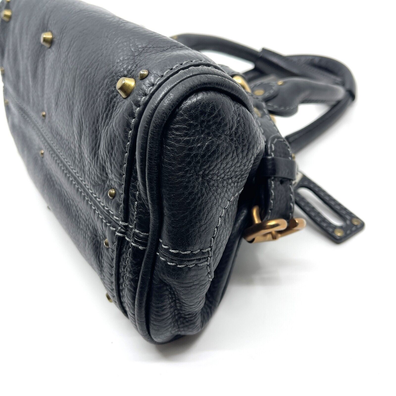 Chloe paddington mini hand bag black leather key padrock auth rare