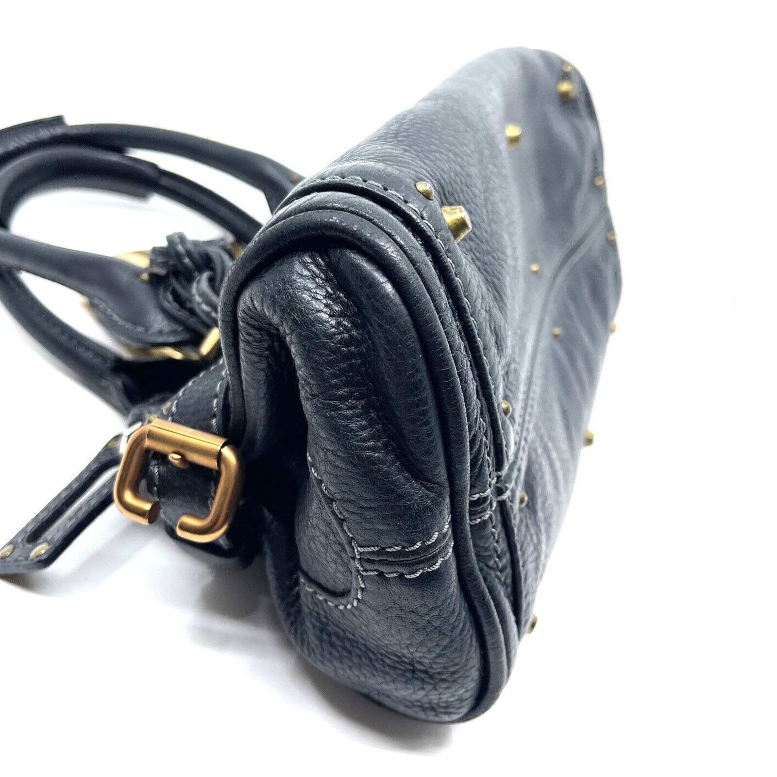 Chloe paddington mini hand bag black leather key padrock auth rare