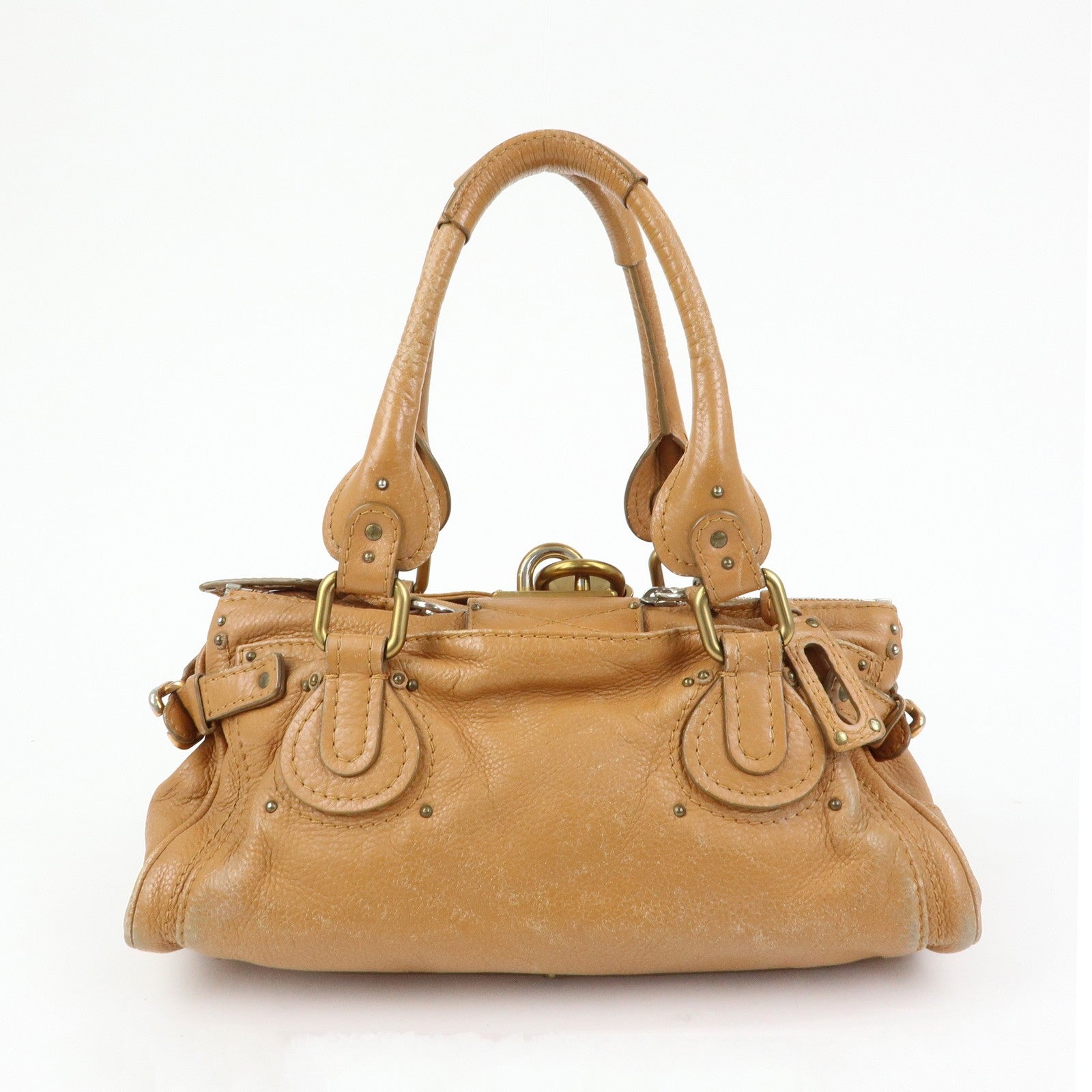 Chloe Paddington Medium Leather Hand Bag Shoulder Bag Brown Authentic Used F/S