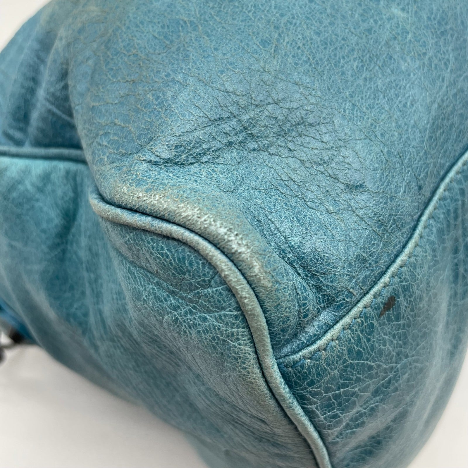 BALENCIAGA The twiggy bag Handbag Light Blue Leather 128523 Editors Bag Y2K Auth