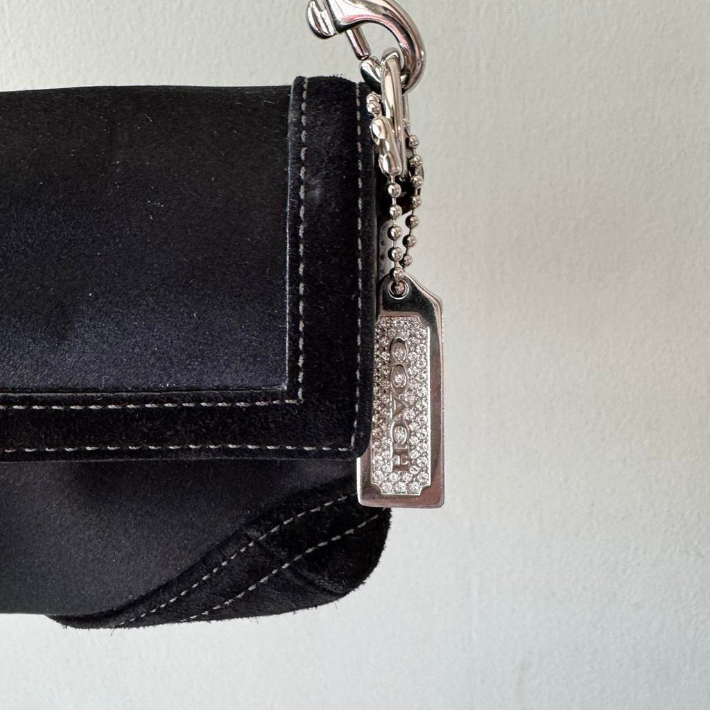 Vintage 2004 Coach rare Madison soho in black satin with Swarovski crystals!