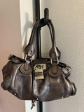 Chloe paddington handbag shoulder bag padlock key metallic leather 1